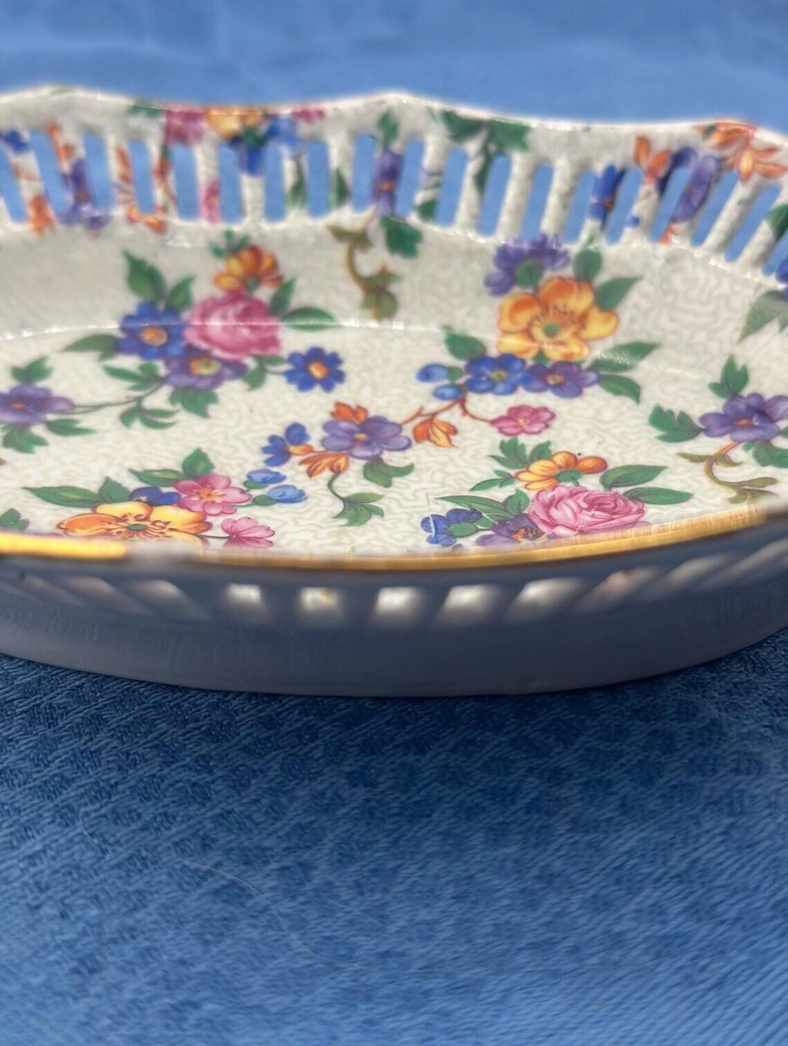 Ravier porcelain dish antique pierced Friedrich Eger & Co Martinronda
