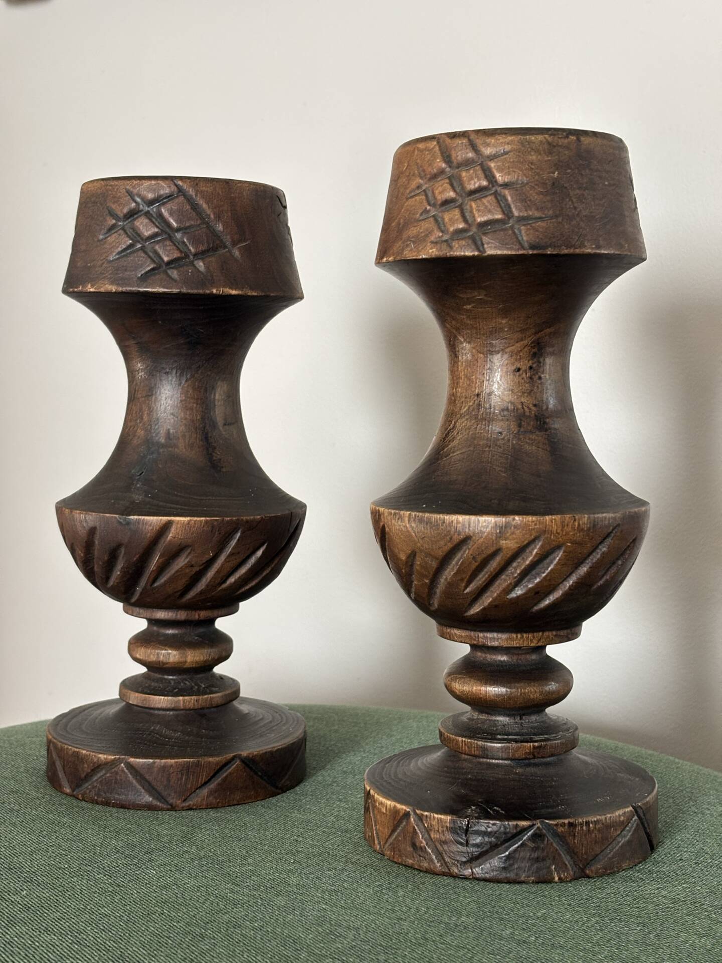 Wooden candle holders