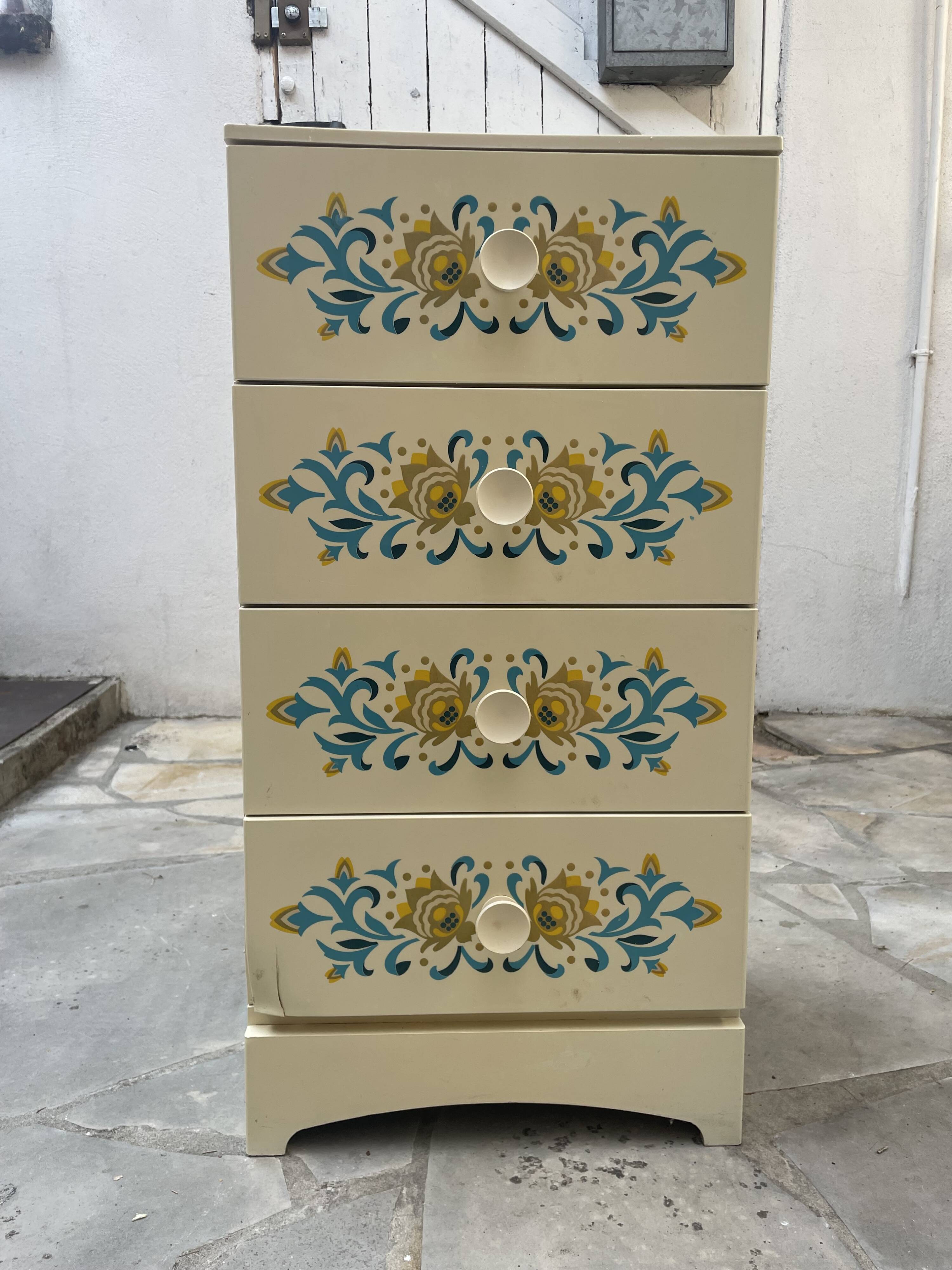 Rare thermoformed plastic drawer unit MANUFRANCE / PRISUNIC