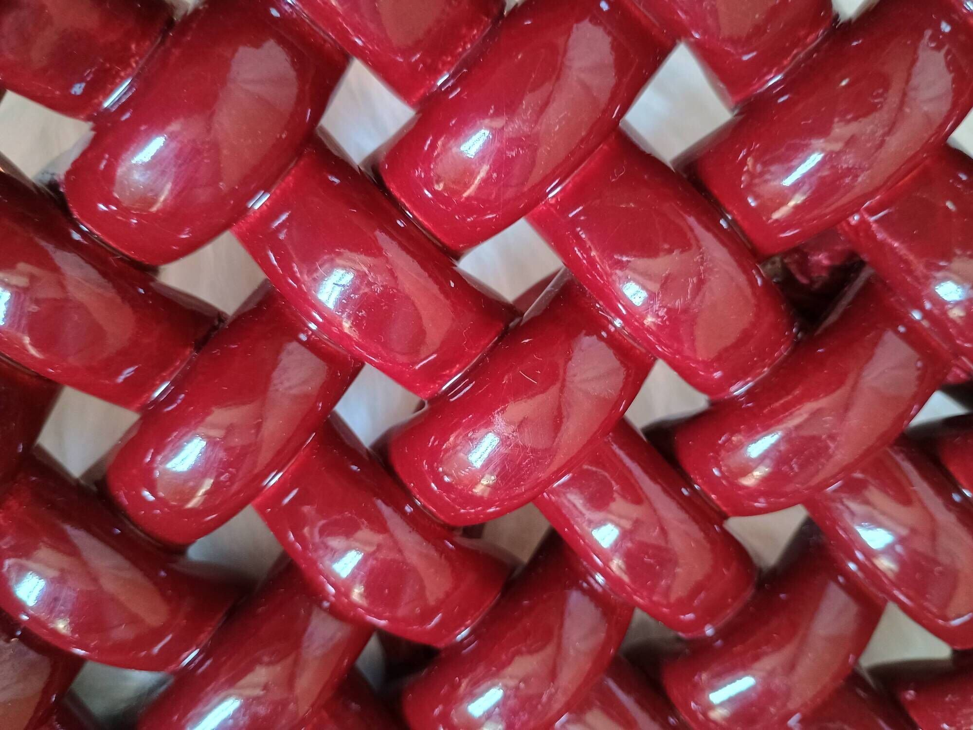 Corbeille à fruits tressée Jérôme Massier Vallauris bordeaux