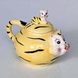 Anthropomorphic teapot coffee maker Tiger and baby tiger - Height 16 cm x Diameter 14 cm