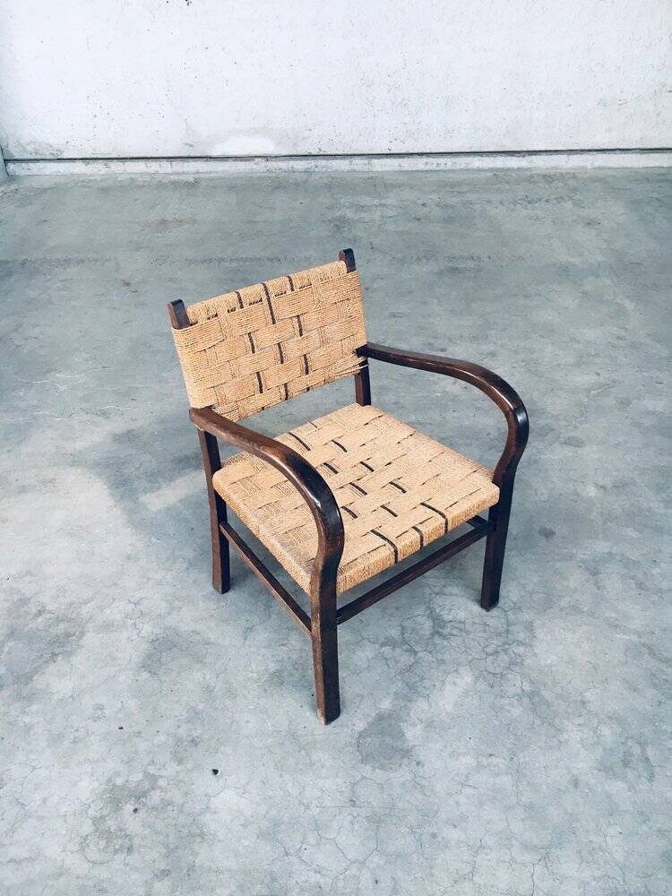 Bauhaus Style Rope Armchair by Axel Larsson, 1930s