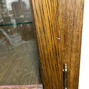 Robust vintage wooden display cabinet / wardrobe