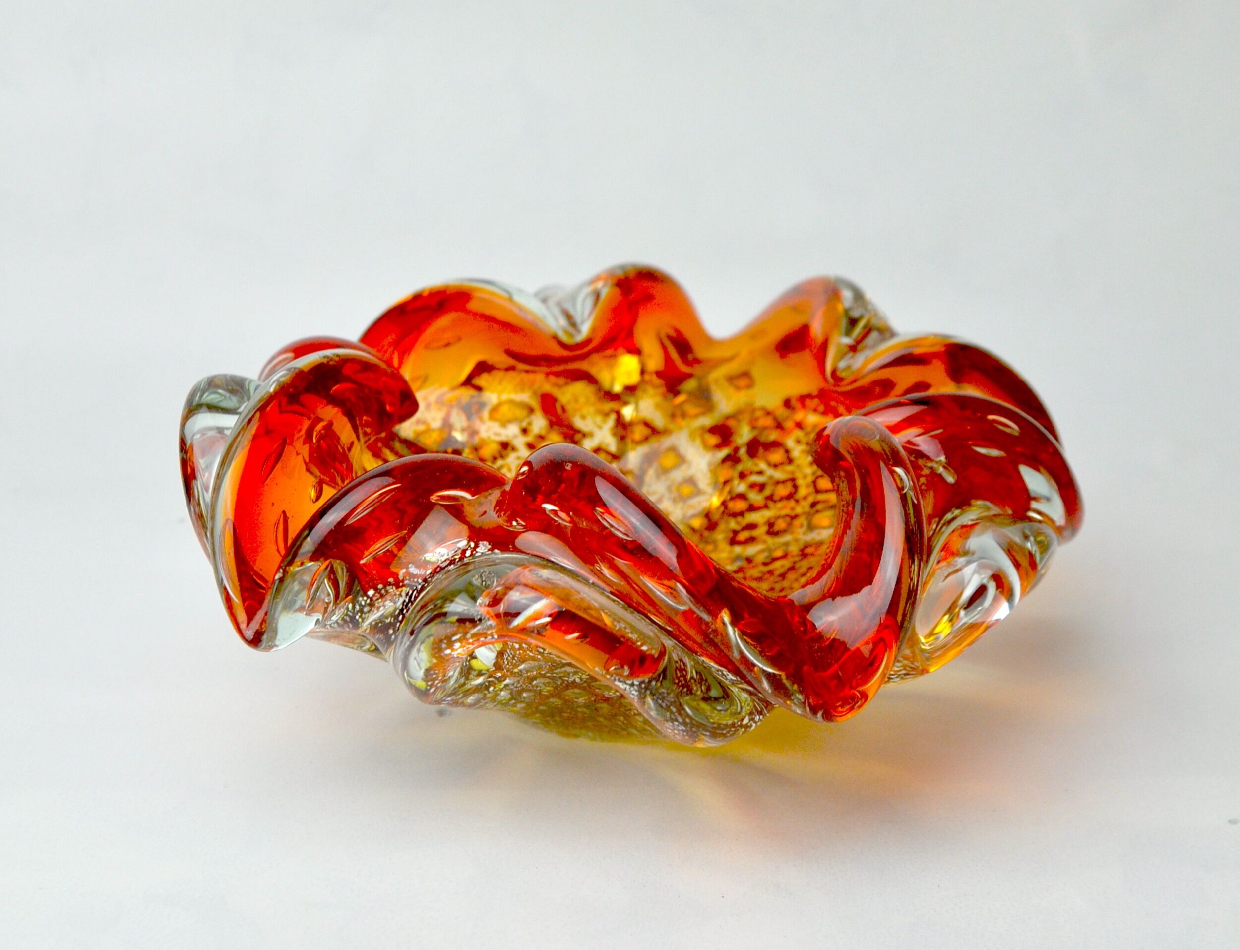 Deposit of orange and gold sommerso keys by seguso, murano glass, italy, 1970