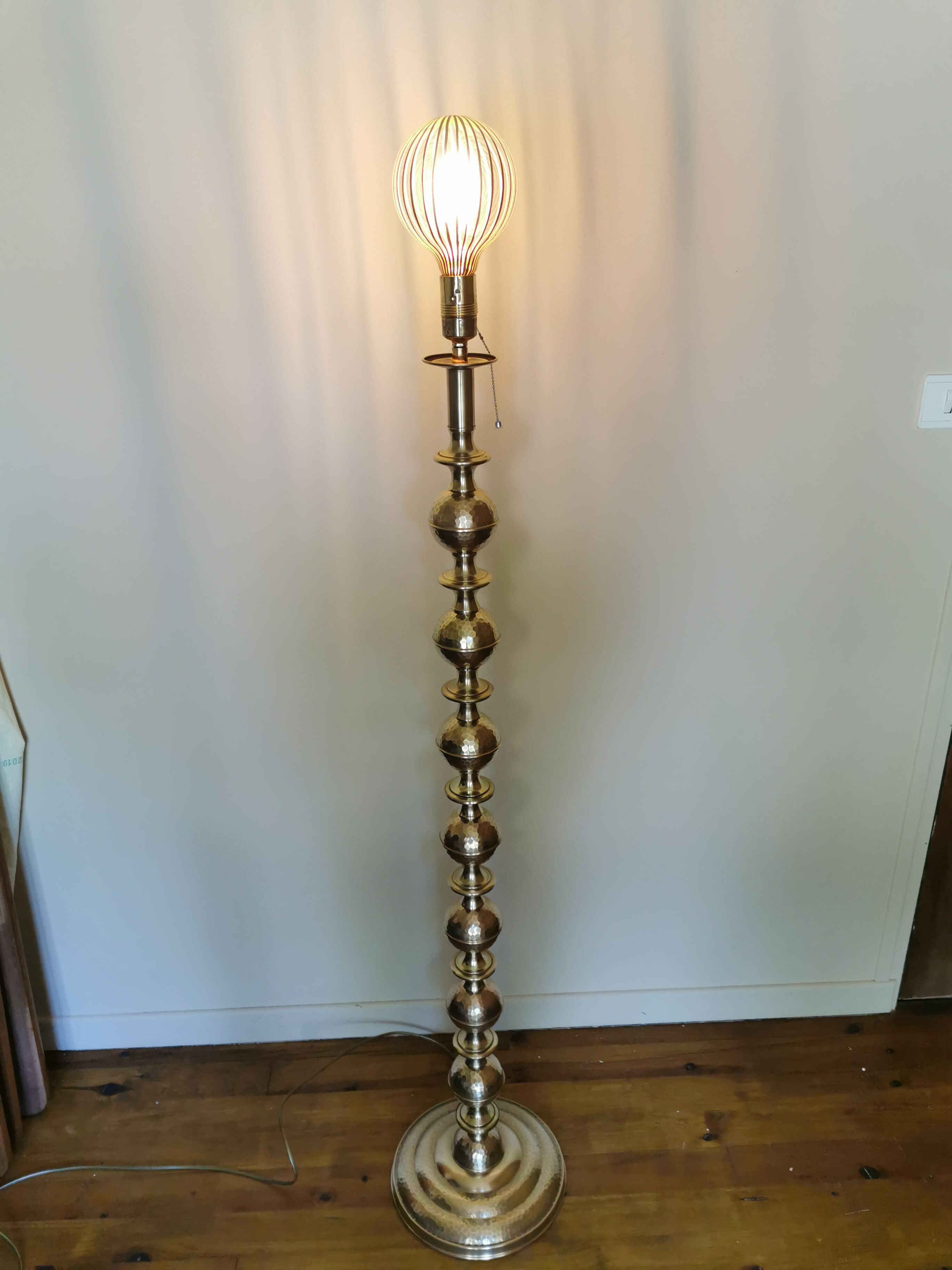 Vintage oriental-style brass lamppost