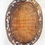 Peacock rattan tray