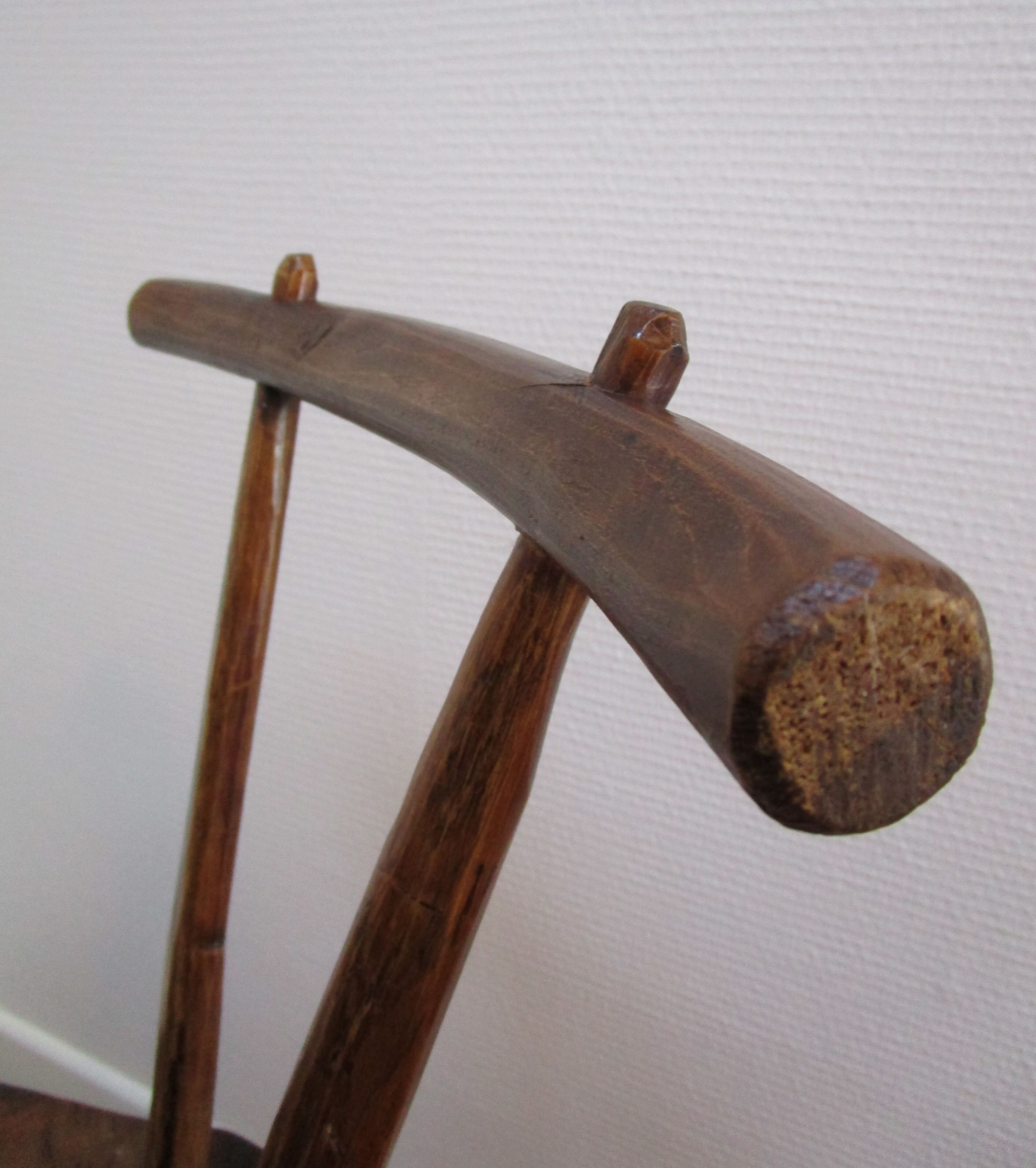 Tripod Chair solid wood folk art brutaliste