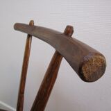 Tripod Chair solid wood folk art brutaliste