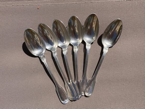 Small Spoons Charles Roux Paris in Silver-Plated Metal - Old Net Model