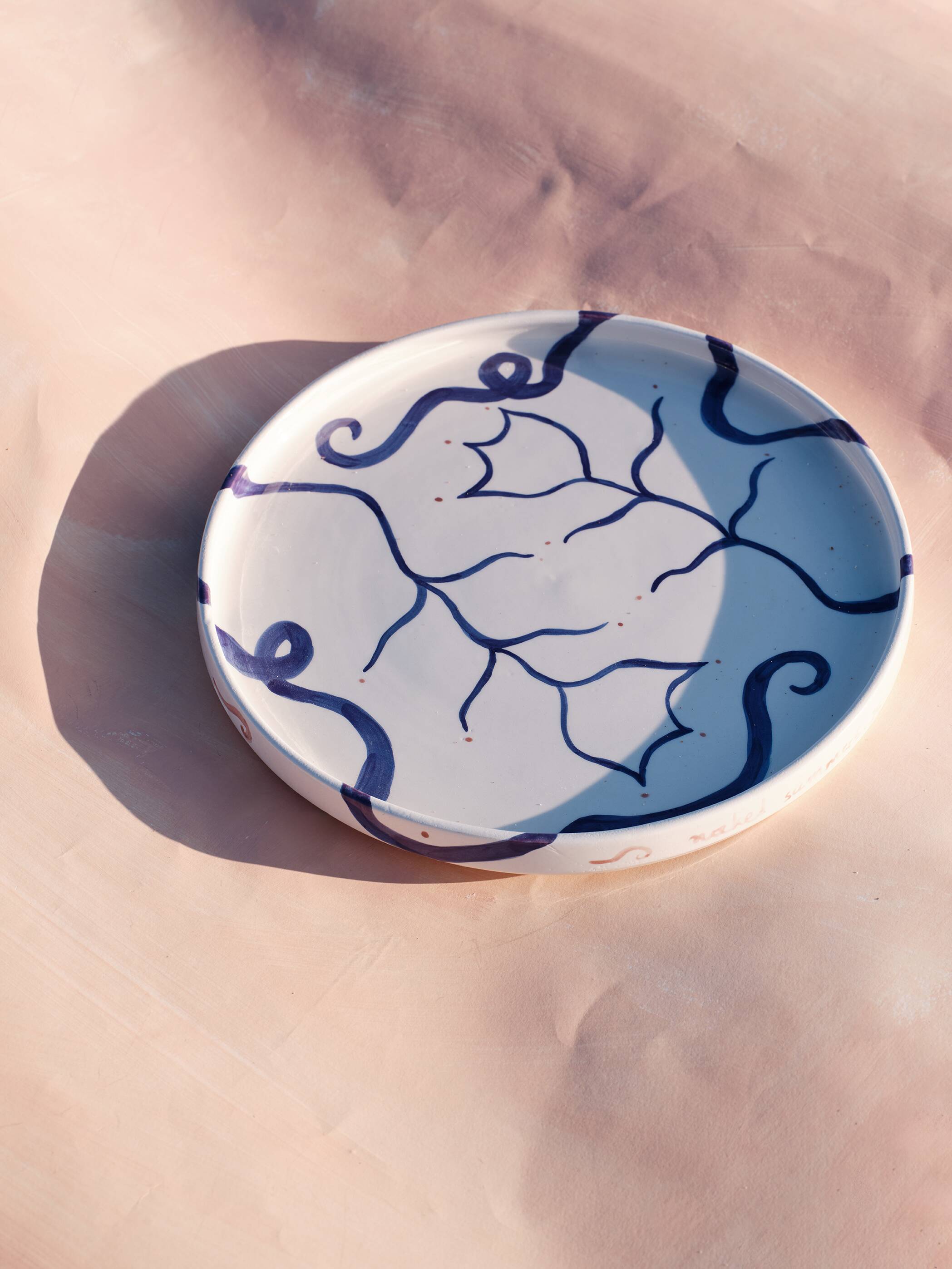 Fleurs de l'océan - plateau en céramique