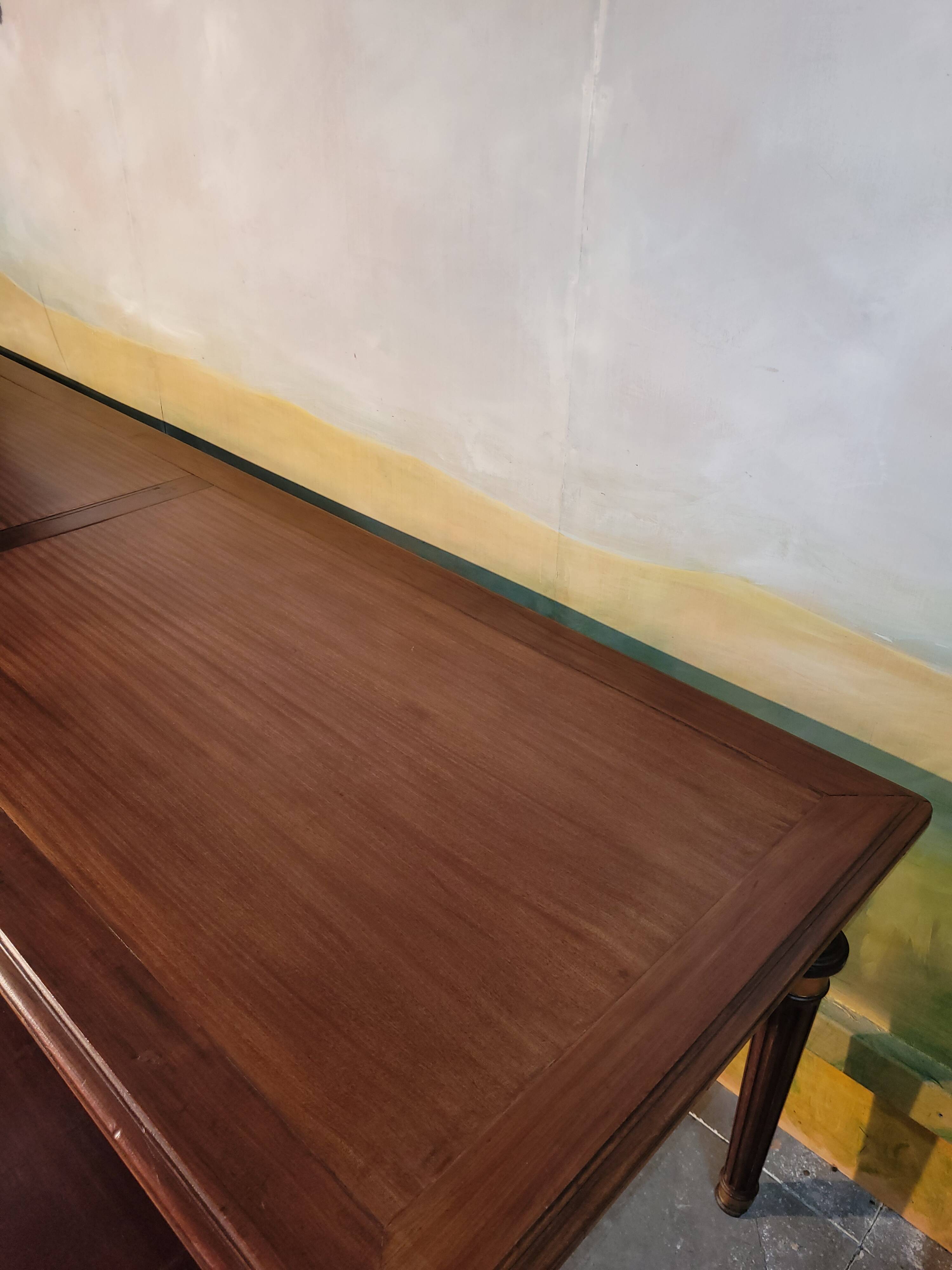 Large Louis XVI style mahogany table