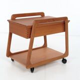 Chariot à couture Sika Mobler, teck, Danemark, vintage, années 1960