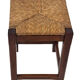 Vintage rattan stool with oak, 60s wabi sabi design, minimalist