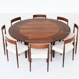 Dyrlund Lotus Flip Flap dining table in rosewood Denmark 1960