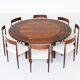 Dyrlund Lotus Flip Flap dining table in rosewood Denmark 1960