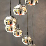 Waterfall hanging lampsusp with 7 chrome balls