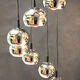 Waterfall hanging lampsusp with 7 chrome balls