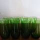 8 glasses water blown glass vintage green