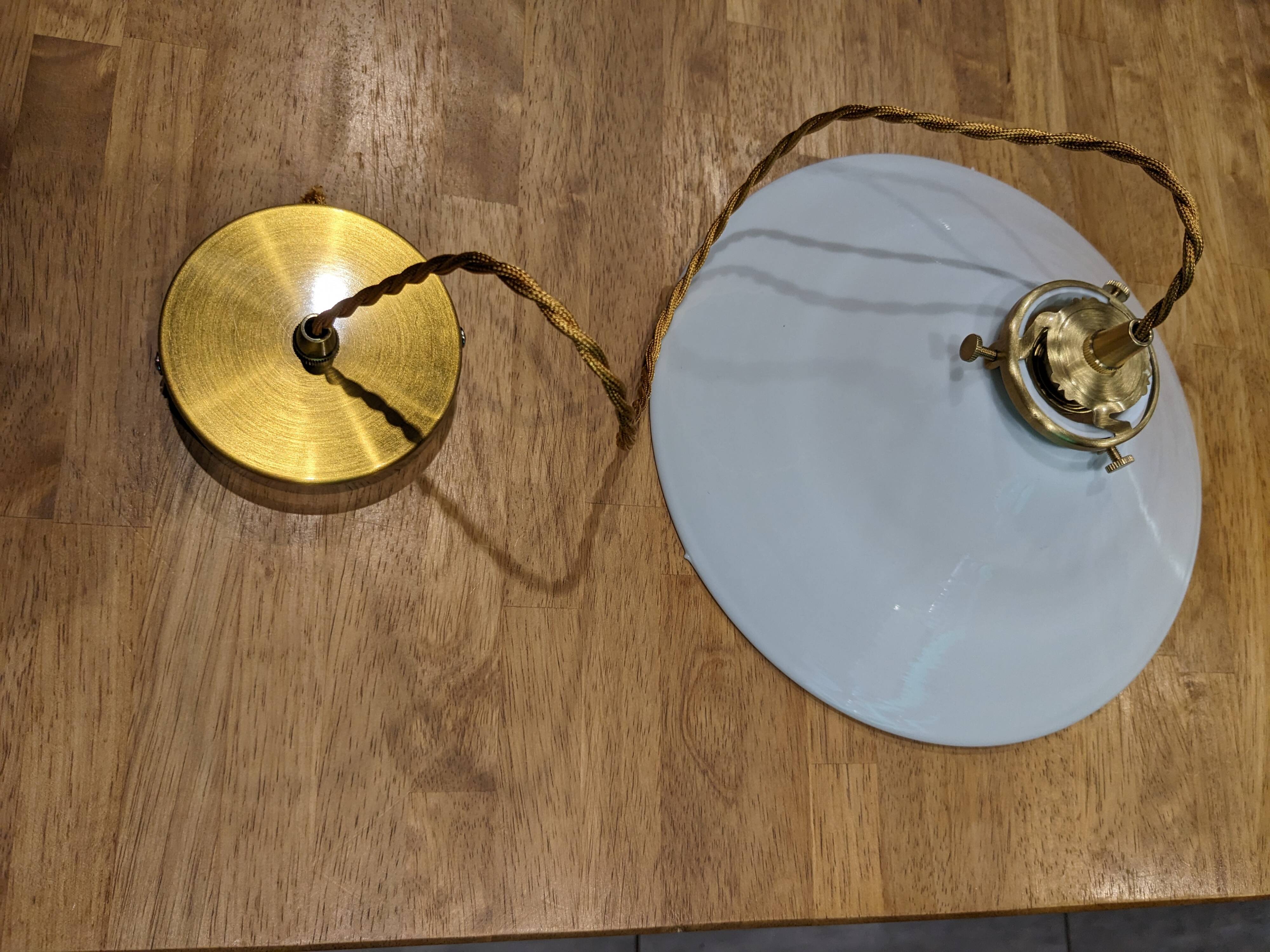 Vintage white opaline pendant light