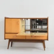 Enfilade / Vintage 1950s bar cabinet with compass legs