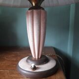 Vintage lamp from the 1940s with its pleated lampshade