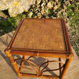 Vintage rattan sofa end