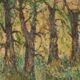 Original Mid Century Swedish Oil on Panel – “Textured Forest” by Stig Allan