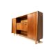 Vintage wall-mounted sideboard with teak wood flap made in the 1960s