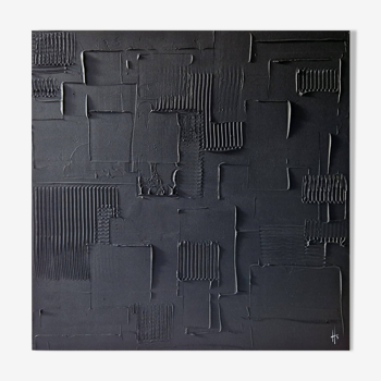 Black minimalist monochrome abstract painting painting