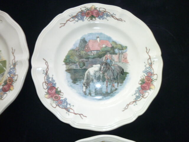Set of 6 dessert plates in Sarreguemines model Obernai