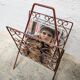 Vintage wrought iron magazine rack