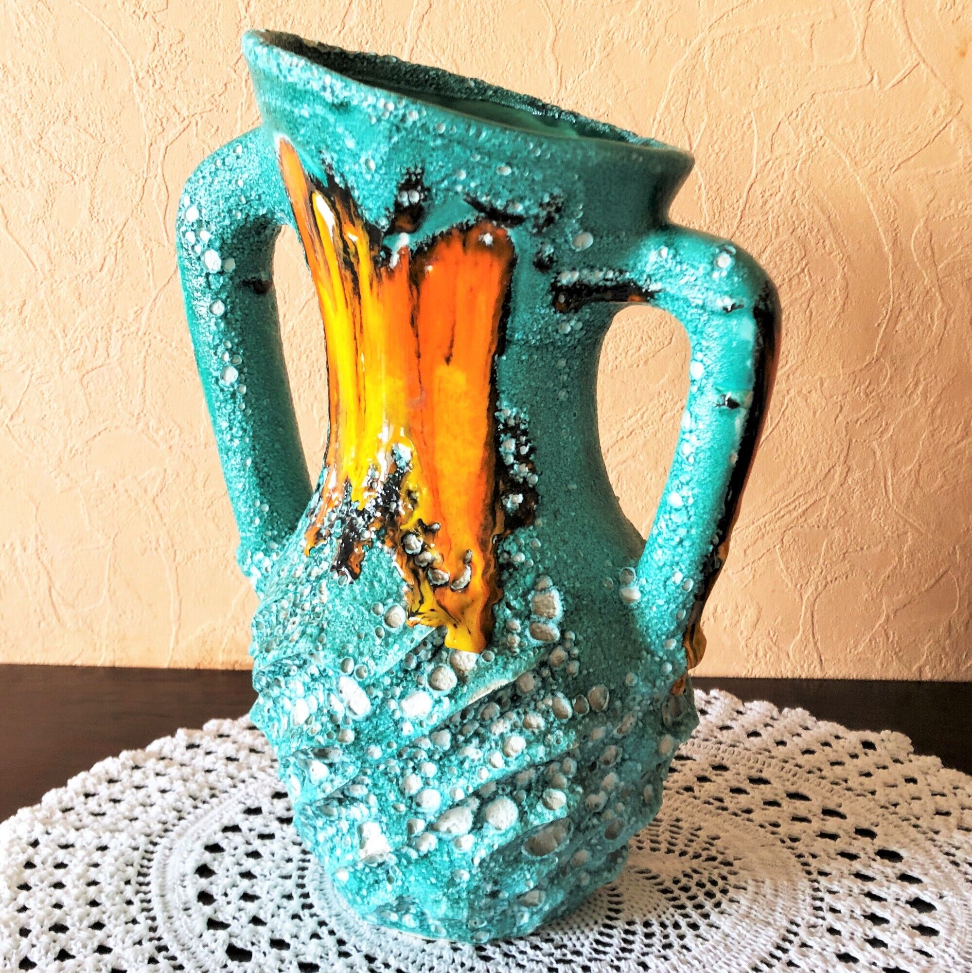 Vase 32 cm "écume de mer" Fat Lava Vallauris 1950