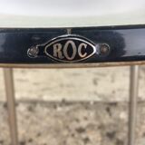 4 green formica chairs