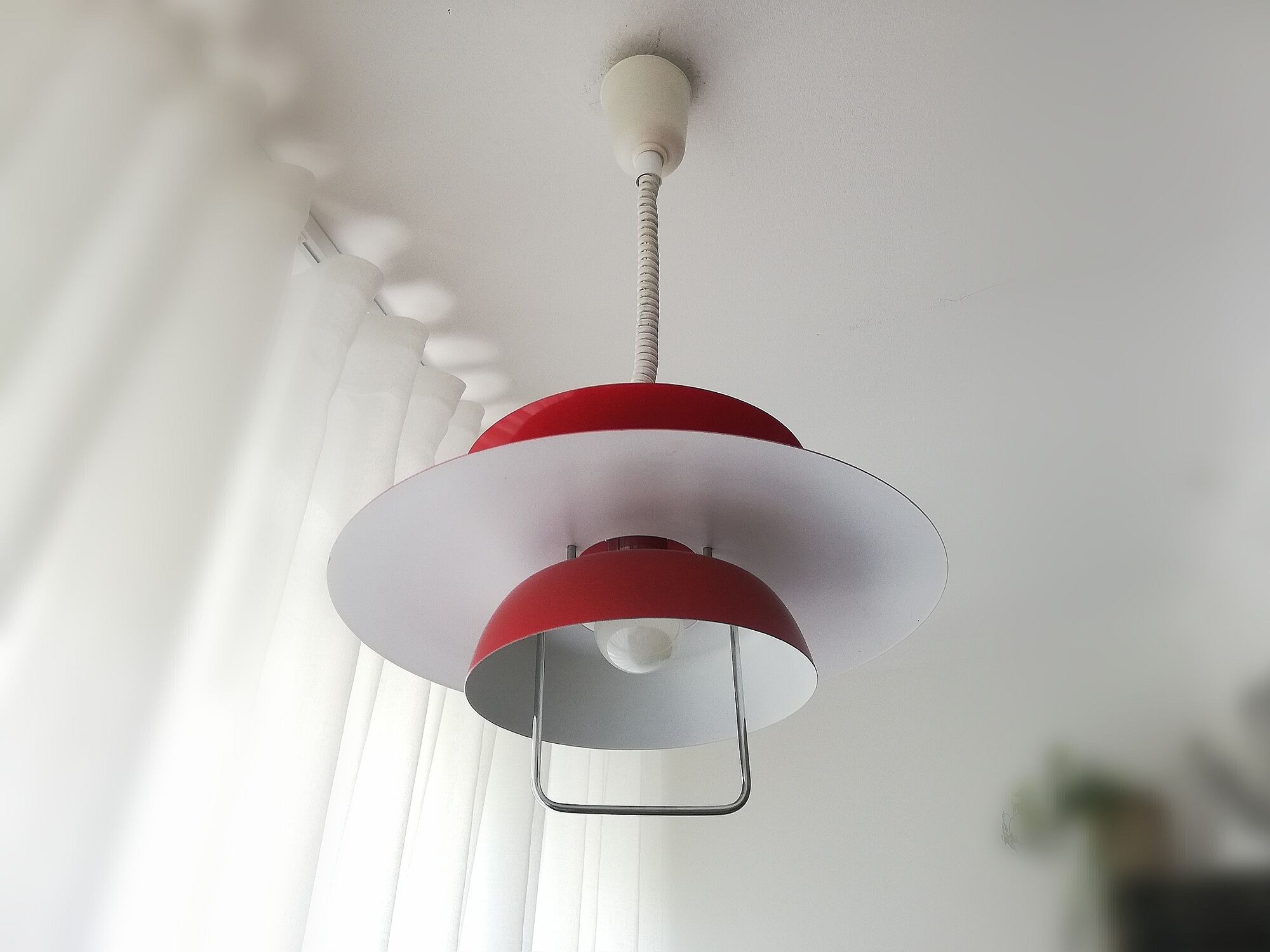 Red pull-down Scandinavian design ceiling lamp Berga by Markslöjd Sweden