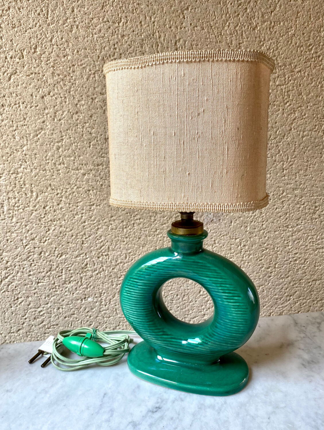 Table lamp in art ceramic Bordeaux