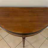 Table console demi lune en acajou
