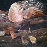 Painting "The guinea fowl and its chicks"