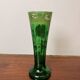 Antique Legras vase – Emerald green glass with floral gold enamel – Art Nouveau