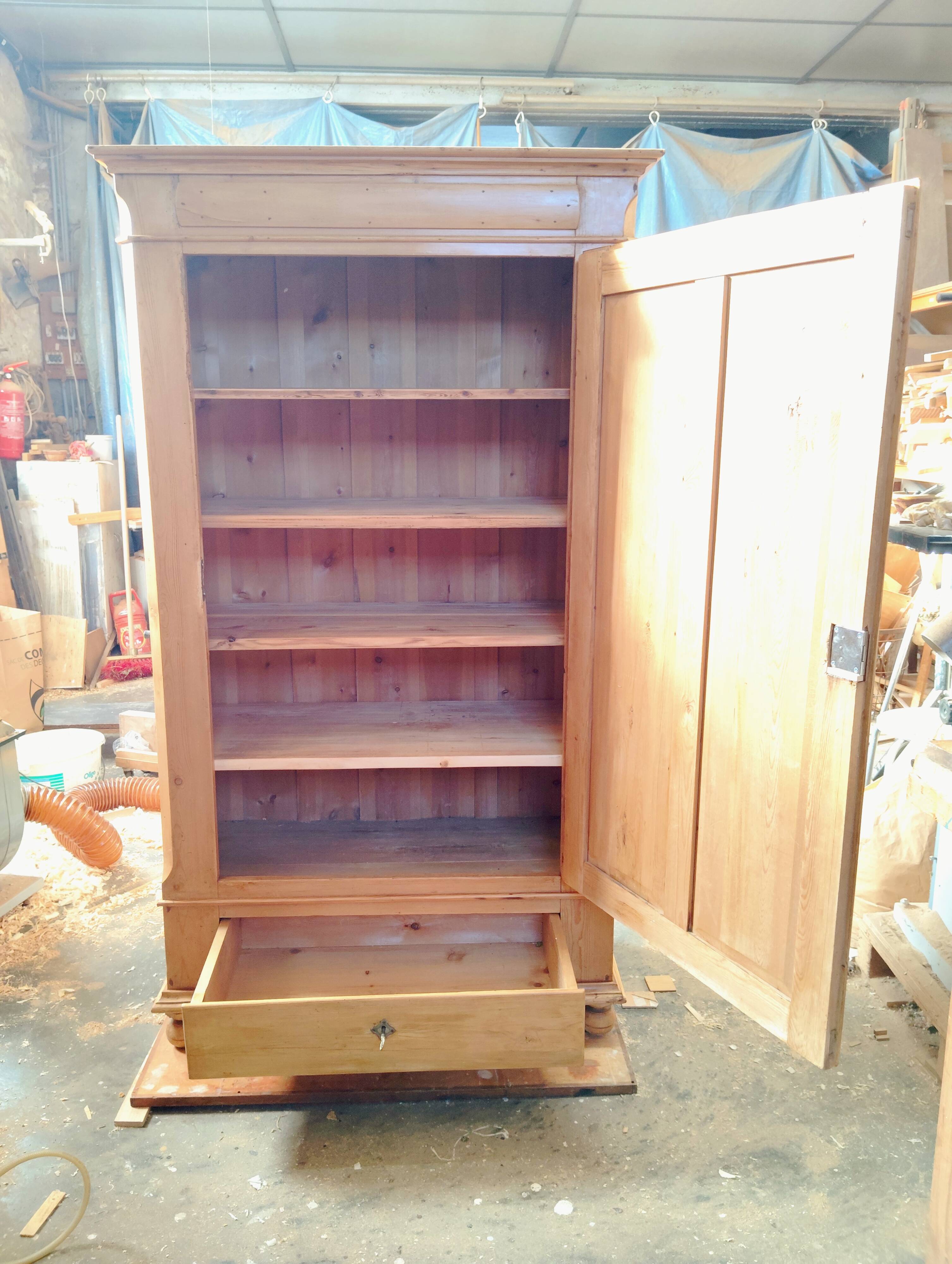 English bonnet chest in old pine