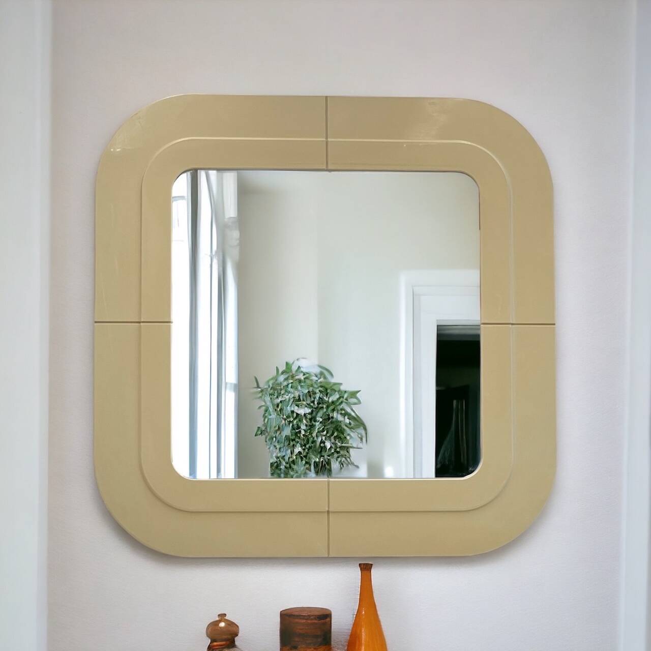 Vintage Kartell mirror designed by Anna Castelli in the 1960s.