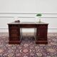 Classic English Partner Desk Green Leather