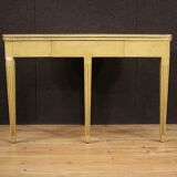 Italian lacquered demilune table in louis xvi style