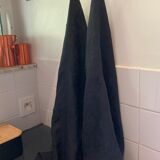 Pair of black monogrammed towels