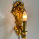 Pair of vintage gilded wood electric wall sconces