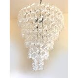 Transparent and White “Ricci” Murano Glass Chandelier