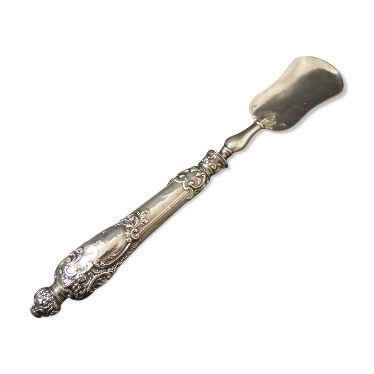 Solid silver foie gras shovel, pâté mignardise Rocaille XIXe Minerve 1st title