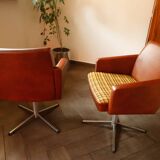 Set of 2 DDR Vintage Swivel Armchairs (1970s)