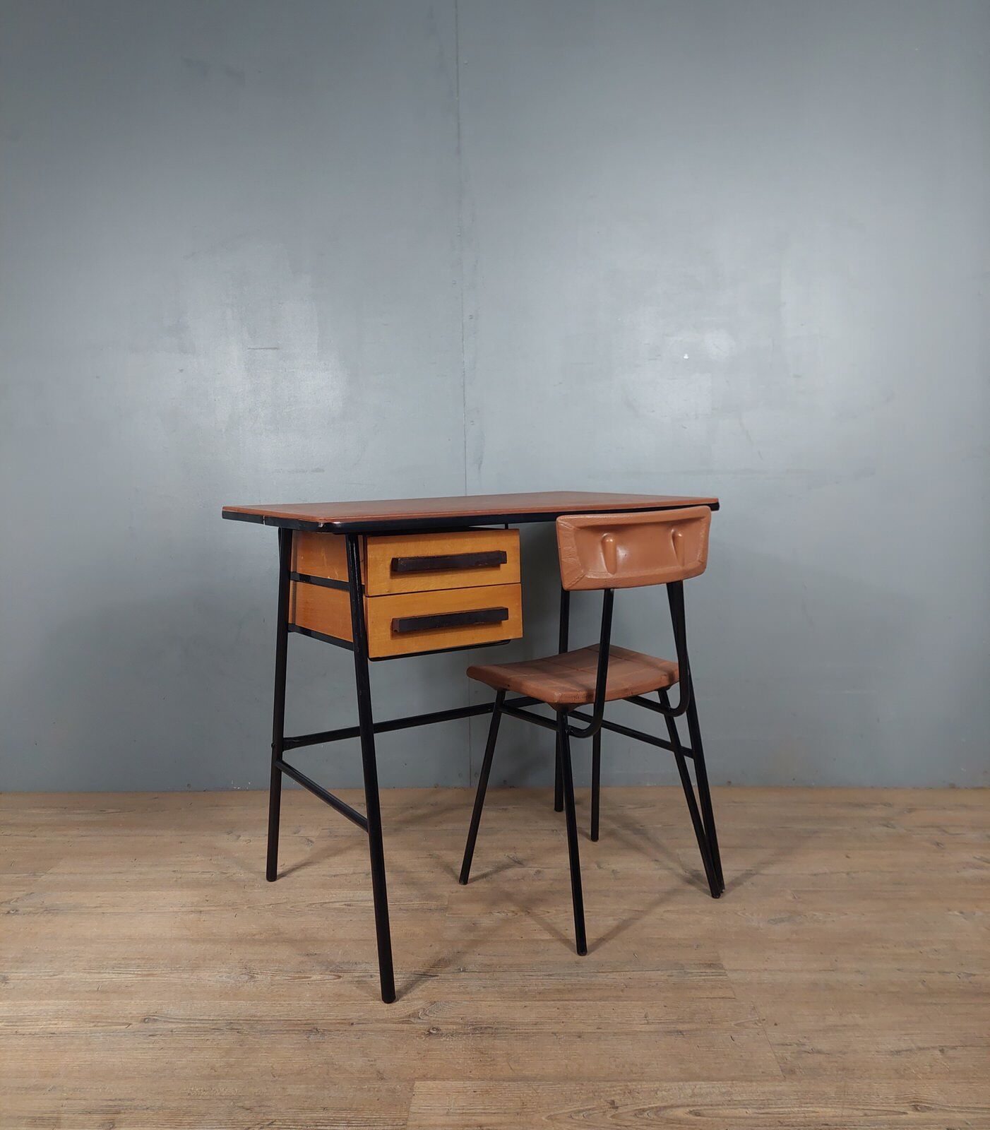 Vintage desk and children's chair set