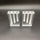 Duo Vase Bloc Résine Lucite Triple Cheminée Plexiglas Design Postmoderne