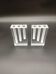 Duo Vase Bloc Résine Lucite Triple Cheminée Plexiglas Design Postmoderne